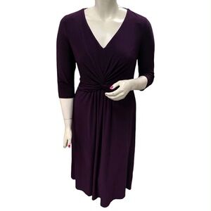 Chaps Deep Purple Midi Dress Size L